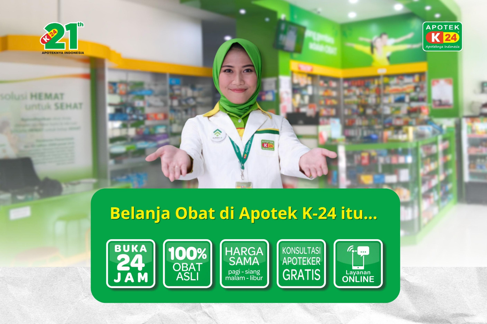 Logo Apotek K-24 yang Merah, Kuning, Hijau, Apa sih Artinya?
