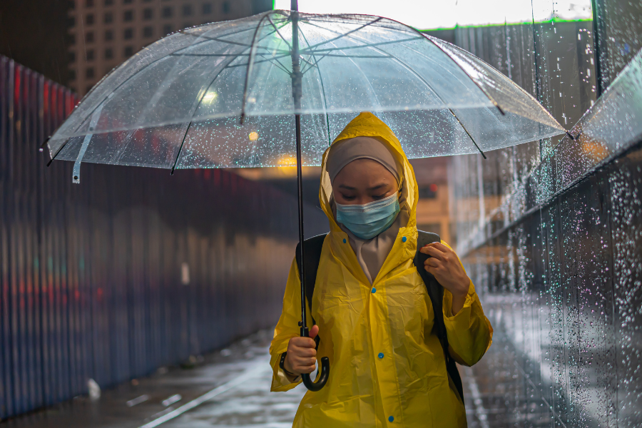 During rainy. Yellow Rain.